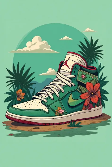 Sneaker a l’effigie d’Hawaii , inspiré de la Nike Jordan 