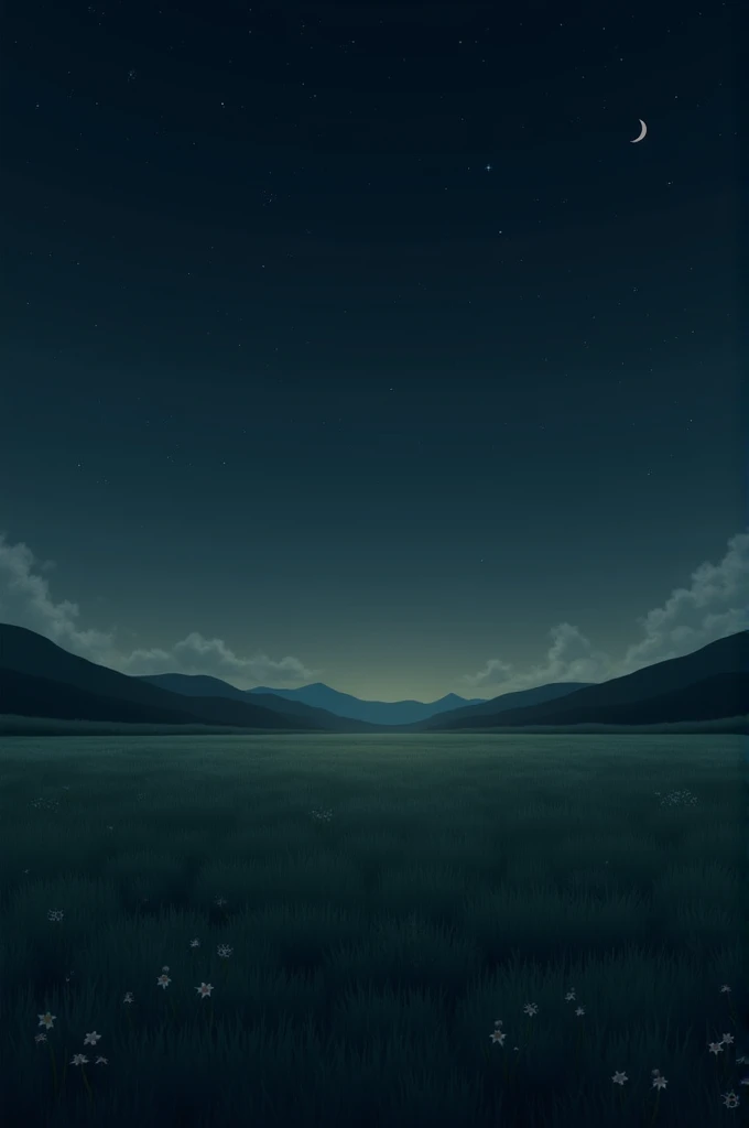 Create an image for me where its a field at night for a Scratch background 