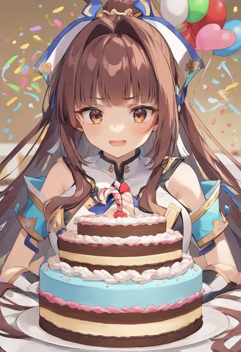 Yamato smiles with birthday cake