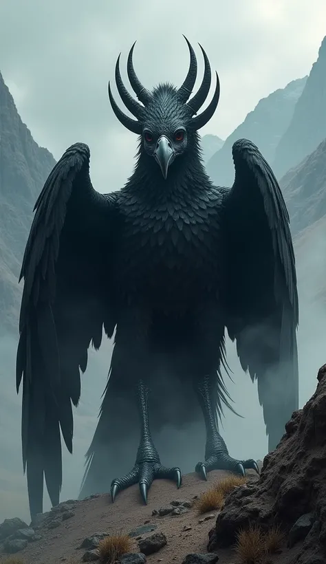  Imagine a hybrid creature that combines the majesty and darkness of Hades , o deus grego do submundo,  with the grandeur of the Andean condor  (Vultur gryphus),  native to the Andes ,  encompassing countries such as Chile , Argentina and Peru .  The creat...