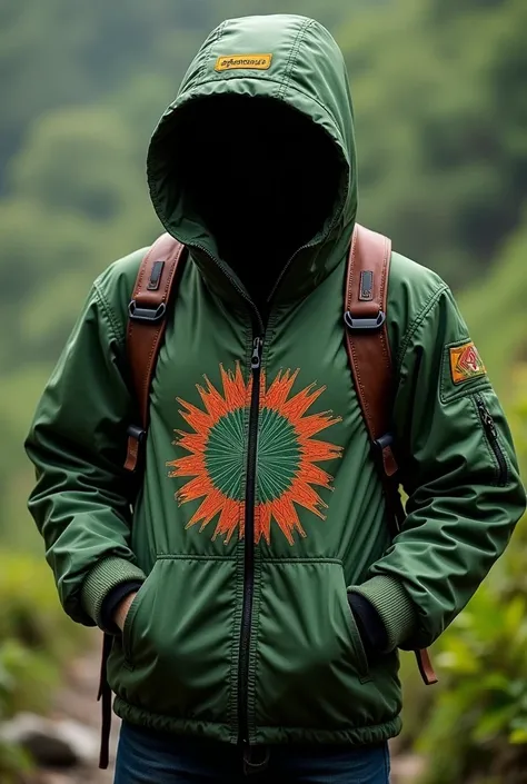 I want a thick hooded jacket with a logo of the tropical band chamarra like the bands of Bolivia 
Tropical green hooded 
