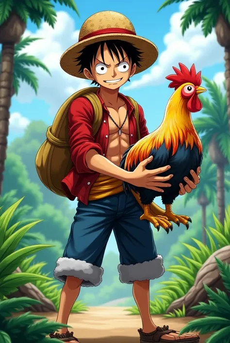 Luffy holding the cock