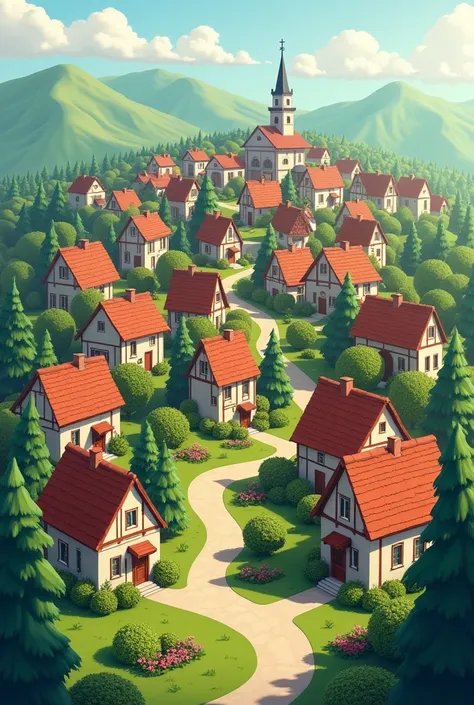 City with little houses