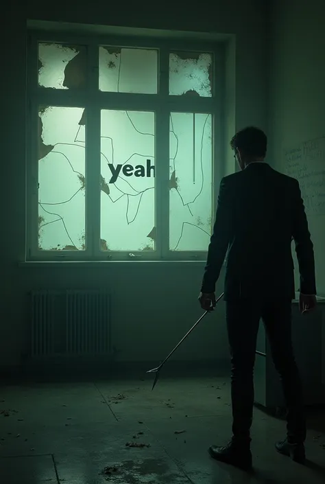 
 in the beginning , nothing happened .  Only the whisper of the wind creeping through the broken windows broke the silence. but, Suddenly,  the pointer moved slowly towards the  "YEAH".  Nobody admitted to having pushed it .
