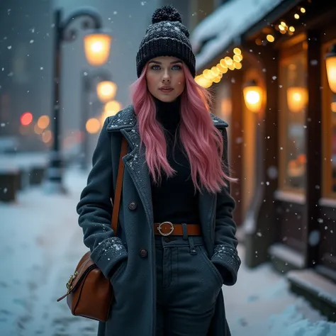 russian woman, (20 years old), beautiful model, perfect face, (long pink hair and a perfect body), Amazing beauty, blue eyes, smiling, (boobs:1.2), (long legs:1.3), (thick thighs:1.3), (perfect feet:1.3), detailed muscles, detailed feet, (((hyperrealistic)...