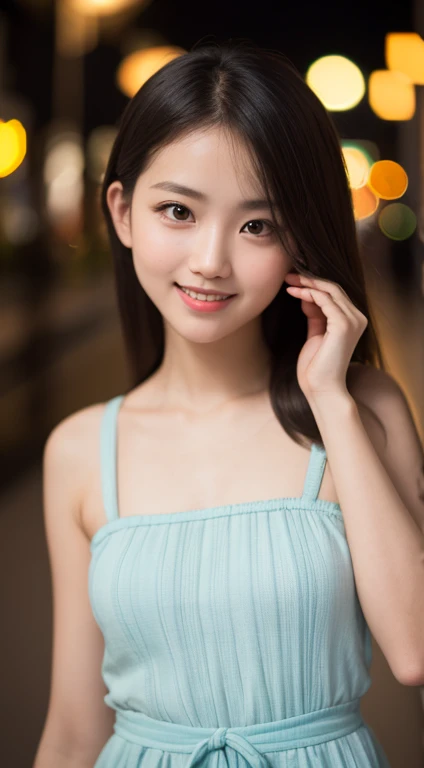 Highest quality, 8K,  student, Ten generations, RAW photo, absurd, award-winning portraits, smile, smile,couple,boy and girl, night, neon, idol face, violaces, gardenia, delicate girl, whole body, Digital single-lens reflex camera, looking at the viewer, F...