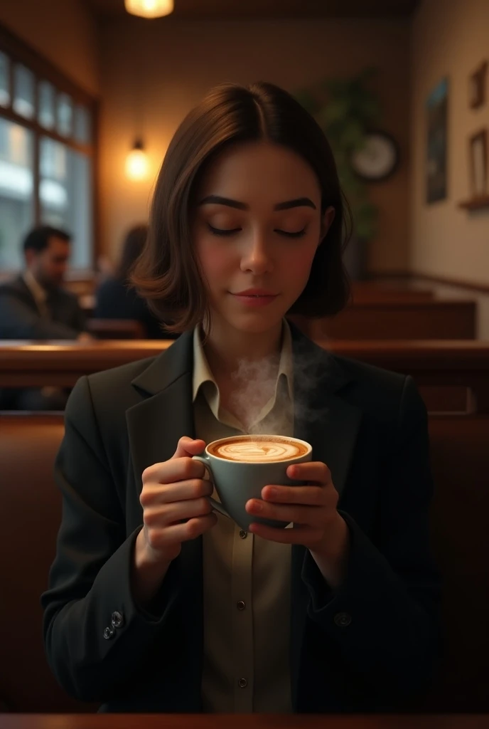 Person drinking coffee 