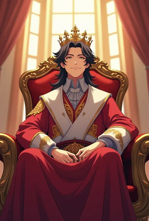 a king that is pleased anime style