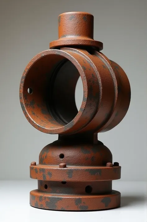 Rusty iron sculpture with a 1-inch tube