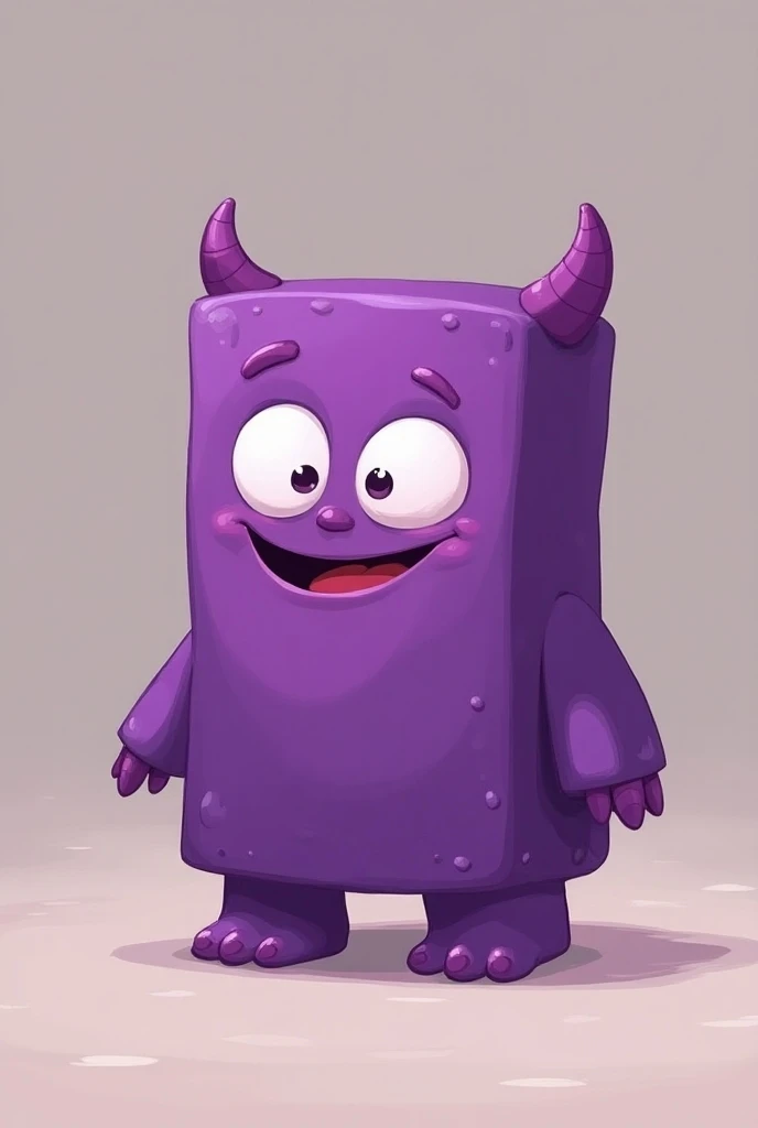 Generate me a bill cypher inspired character. The shape is rectangle and the color is purple. Make him look friendly. That doesnt look like bill Cypher wtf