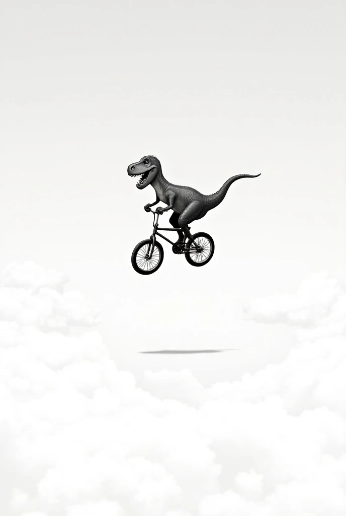 A lone dinosaur riding a bicycle in the sky
Black and white cartoon images