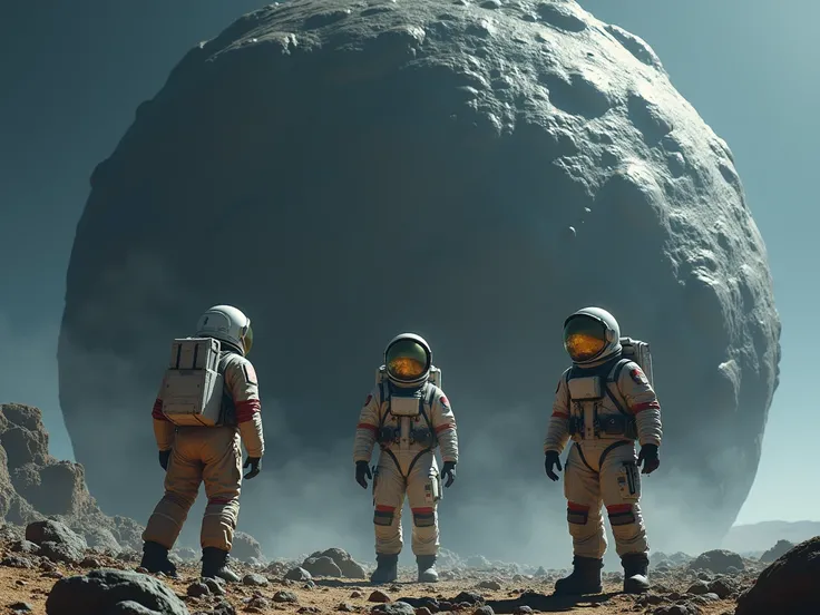 That the three astronauts that can be seen to lose hope seeing that the astroid is very large