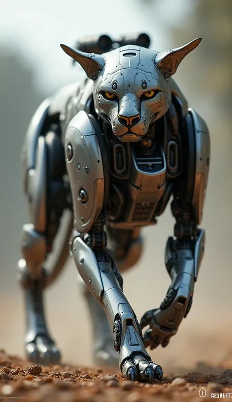 Cheetah Pursuit-Bot: A fast, robotic cheetah with retractable blades on its legs for close combat and a small rocket launcher on its back for taking out enemies while in pursuit. It’s built for speed and lethal takedowns.