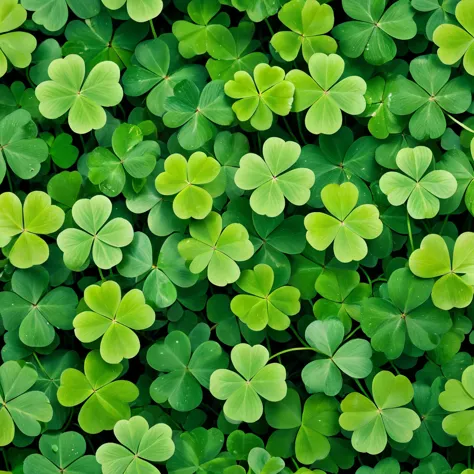 Close-up of a four-leaf clover, Accurate clover pattern