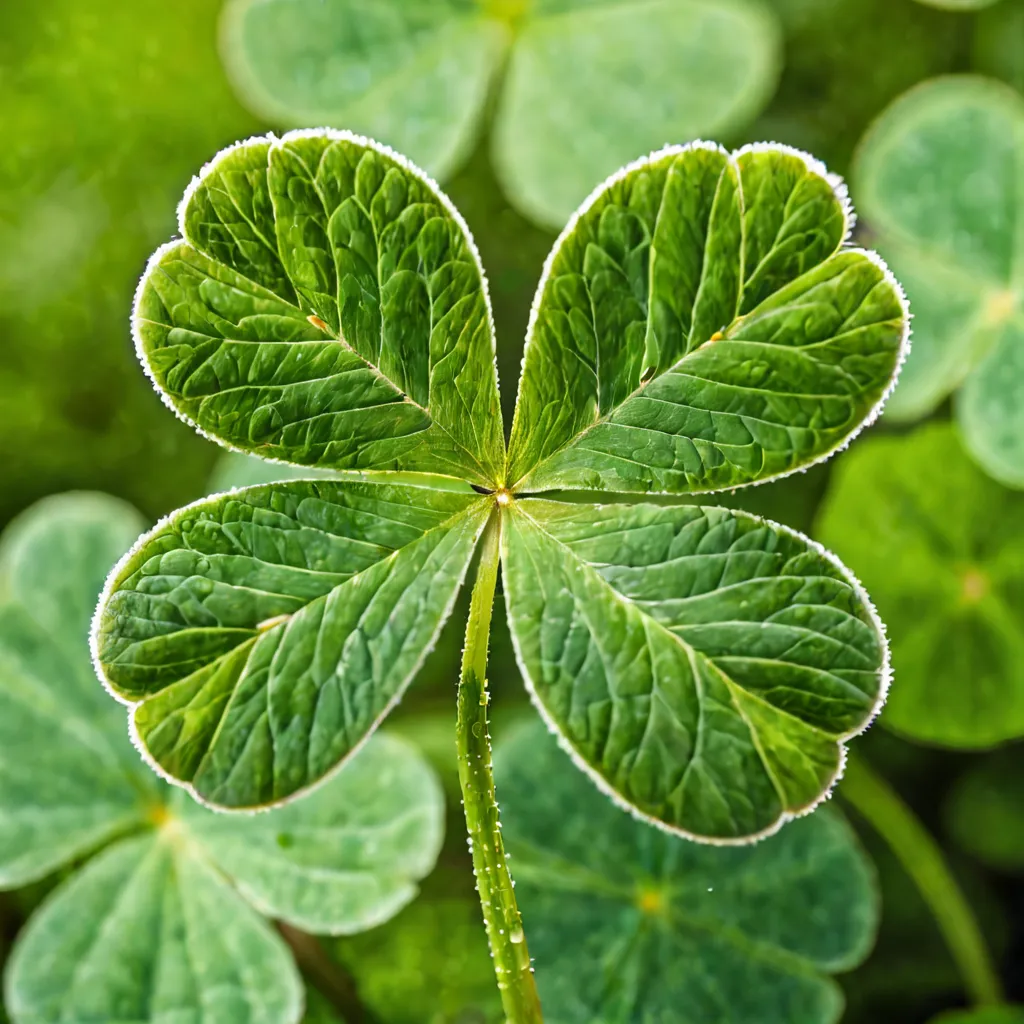 Close-up of a four-leaf clover