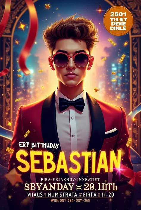  Generate a flayer of Sebastians 19th birthday celebrated on the 24th,November 25 and 26 full excesses in Spanish  