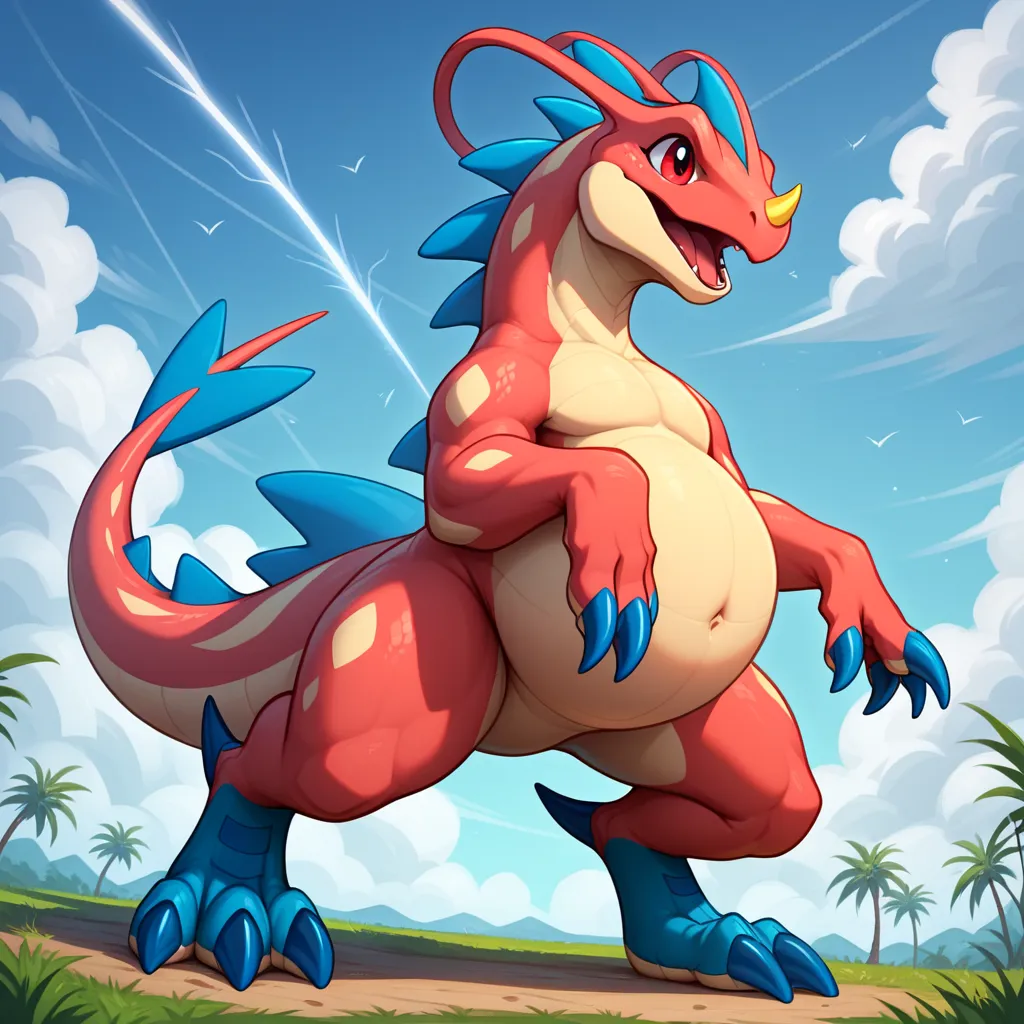 score_9, score_8_up, score_7_up, score_6_up, score_5_up, no humans, rating_safe, electrike dinosaur pokemon, covered in a bright...