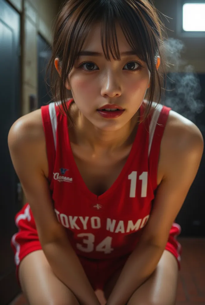 play:-2, (woman:1.37), realistic, front view,  photorealistic, 美しい日本人woman,  beauty like an idol ,  some female track and field ...