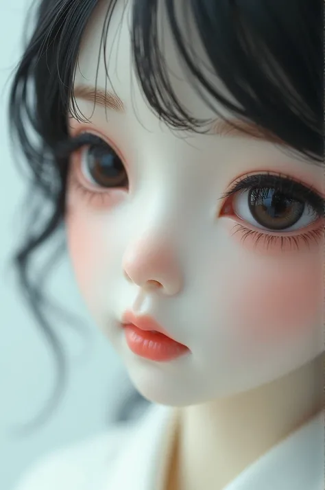 Face of an anime porcelain doll