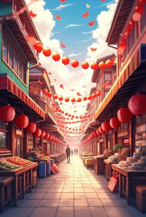 Make a reddish colour background which has a shopping theme in 4k quality for an anime edit. Remove all humans 