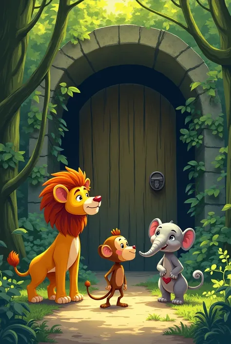 The Three Friends and the Silver Key

Characters:

Leo the Lion (brave but impatient)
Ellie the Elephant (wise but cautious)
Milo the Monkey (playful but forgetful)


Page 3
The three friends wandered through the forest, looking for a place that might need...