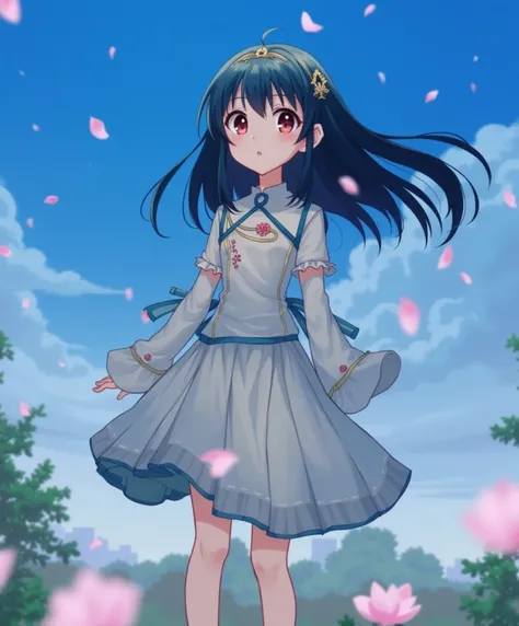 Anime style with cherry blossom in the background