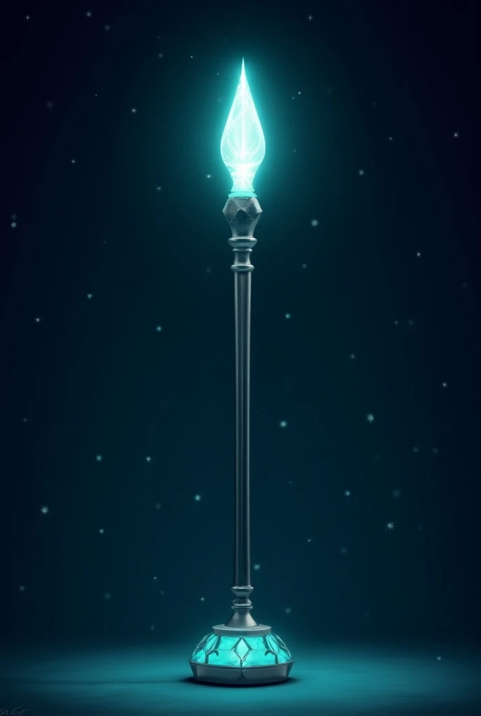 Lightstick type scepter with a shooting star on the turquoise base 