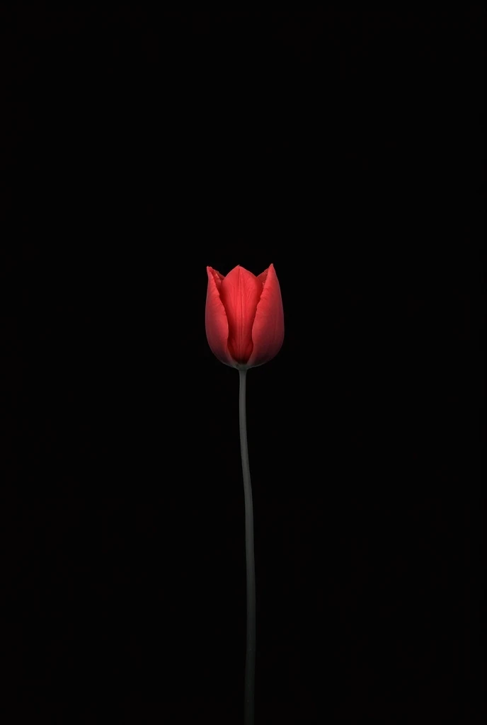 3:4 size novel cover, has a white line of text with content " Em chỉ là lựa chọn thứ hai" written in Vietnamese , red tulips as the main theme, black background