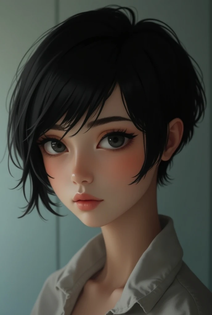  girl with short hair 