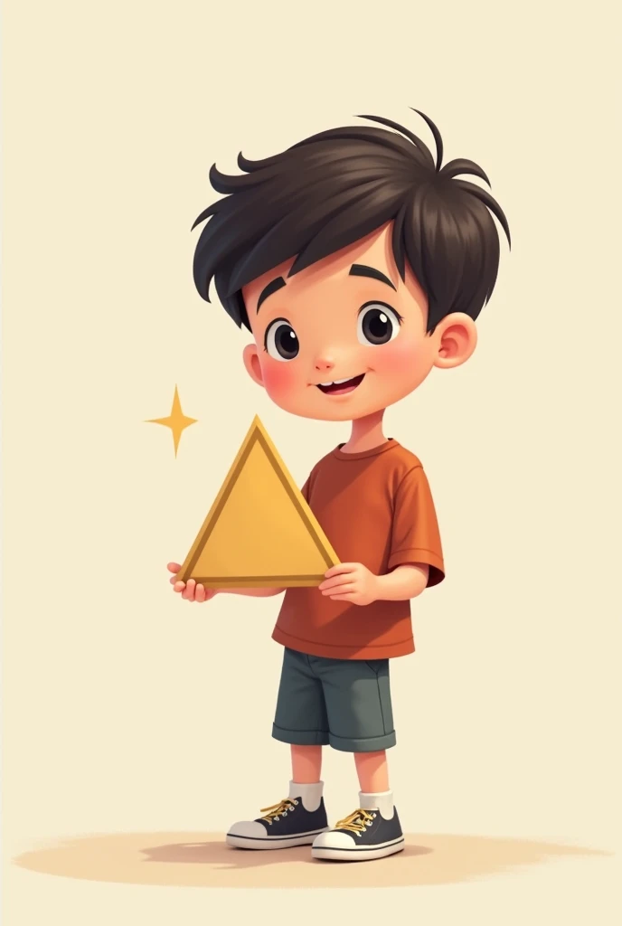  boy called Even holding a triangle write name Charlie 