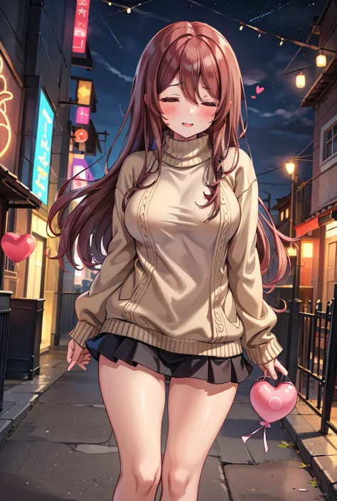 1 girl, solo,  hi-res, long hair, (( big breasts at the temple)),  blushing , reddish brown hair, masterpiece, accurate,  anatom...