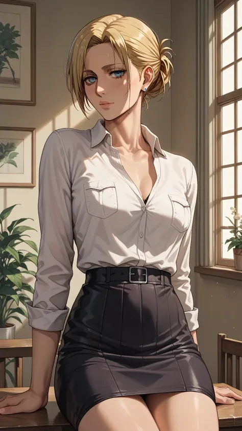 annie leonhart, shingeki no kyojin. Very sexy short black skirt