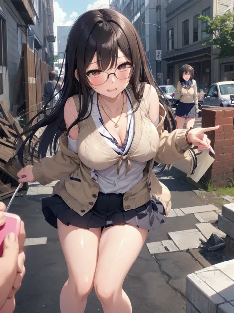 mature woman is open in millimeters  ,   お寺のbig breasts,  school uniform,  sailor suit, high school girl,    cardigans   ,   cos...