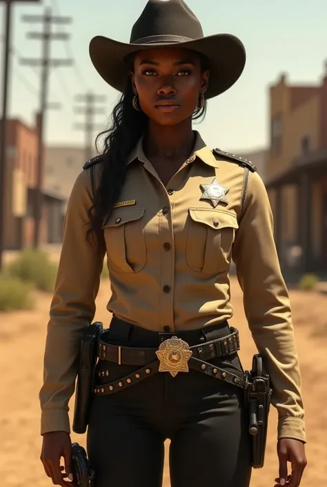 Black woman in sheriff cloathes