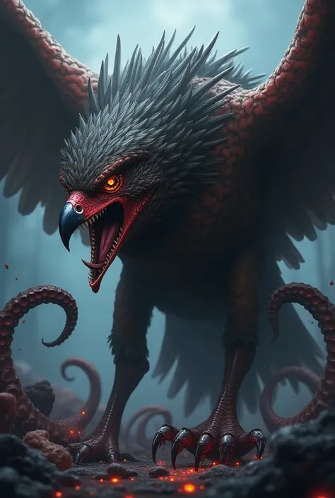 falcon + octopus combined looking dangerous anime 