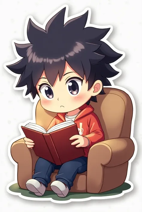 Sticker of ren reading