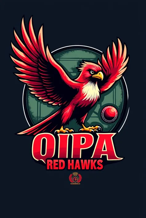 cricket club logo making club name QIPA RED HAWKS