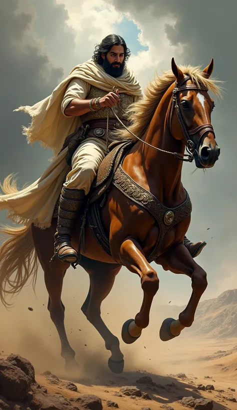 Angry Khalid bin Walid on horseback