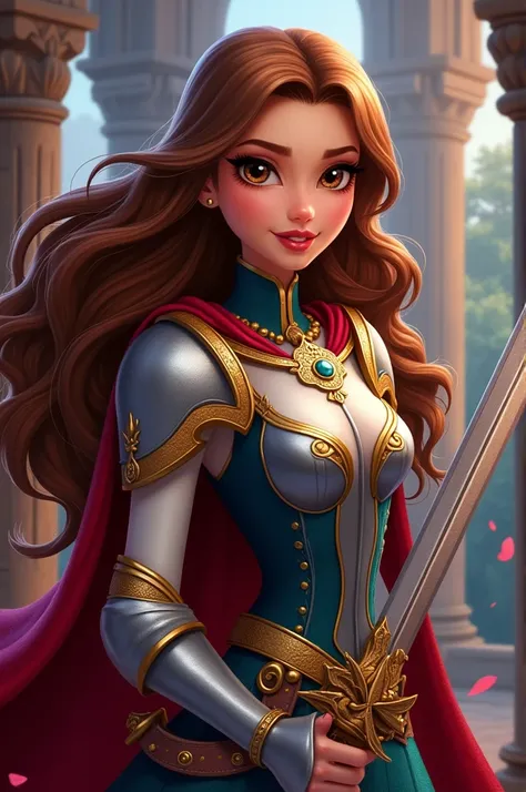 Ever After High style King Arthurs daughter with brown hair and brown eyes