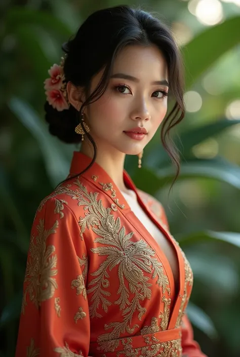 Sexy beautiful girl wears kebaya