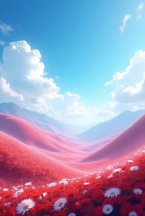 A beautiful bg in heaven like place on earth in red blue and white color