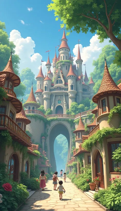 （（（Ghibli style）），（8k），（highly），（detaled），wide angle,softlighting, elaborate, Disneyland , Studio Ghibli Anime、 Anime Illustration 、 Movie Lighting