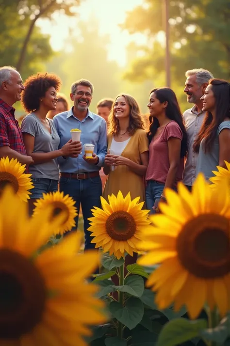  A picture of teachers ,  teachers and students from all over the region giving sunflowers  ,  features a film showing the good deeds the students did as helping the old man through the street,  receives award , charity 