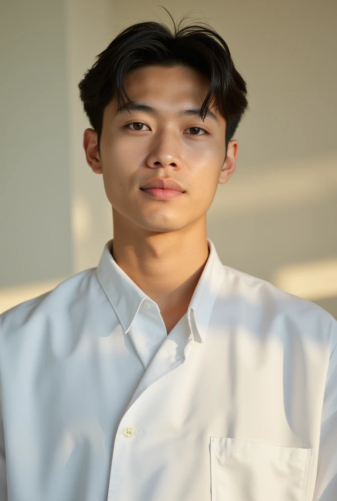  Japanese， Portrait of a Young Asian Male，Bright light，Leisure，Upper Body Composition ， look into the camera ，Surgical gown