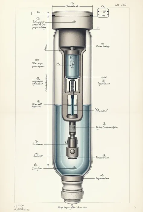 Technical drawing of mechanism which releases medicine into a bottlewalls