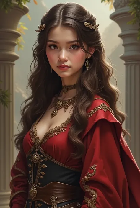  character portraits for RPGs like Dungeons and Dragons、 teenage 、 princess your toddler、Body type: thin、You can also travel 、 More luxurious costumes than the common people 、 facial expressions are confident、Intelligent、Warrior style 、 portrait image 、 re...