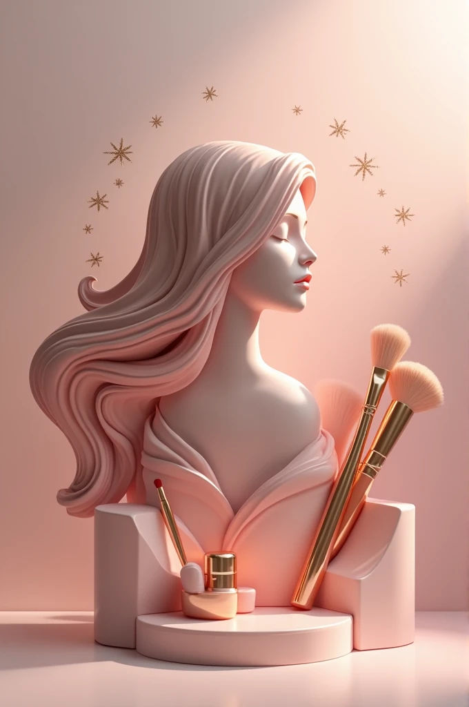 "A luxurious, professional 3D logo for a beauty course brand called Rippu Beauty Luxury. The logo should have an elegant and sophisticated aesthetic with a modern, sleek font in metallic tones such as gold, rose gold, or platinum. Incorporate beauty-relate...