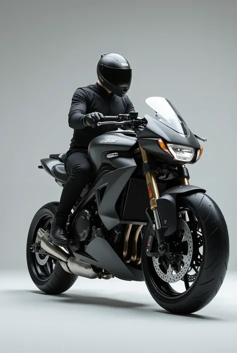 Arafed image of a man riding a motorcycle on grey background, Motorcycle concept art, concept mask, riding a Futuristic motorcycle, SHOEI Motorcycle helmet，3D Rendering N-9, daniel maidman octane rendering, Futuristic motorcycle, 3d rendering octane, 3d re...