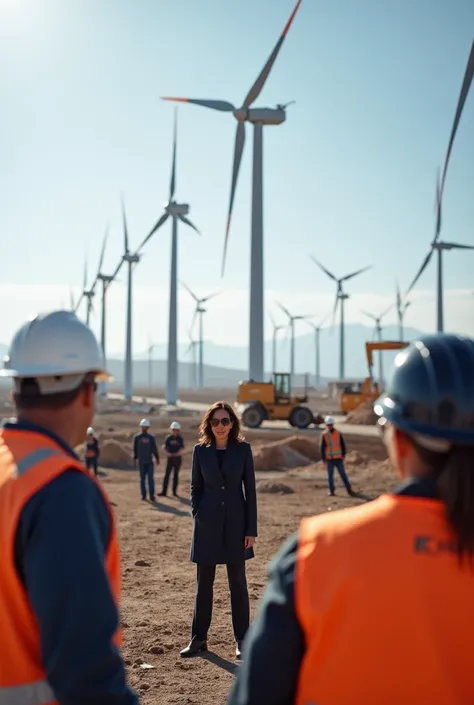 Kamala Harris wind turbines with cunstution workers 
Live stream 