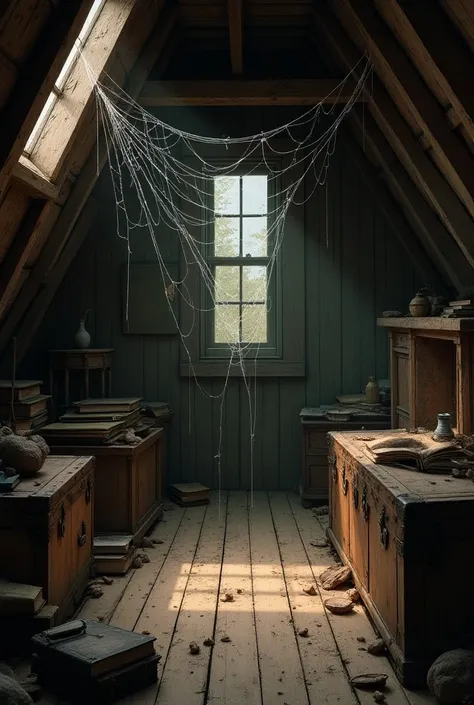 an vintage attic with web 